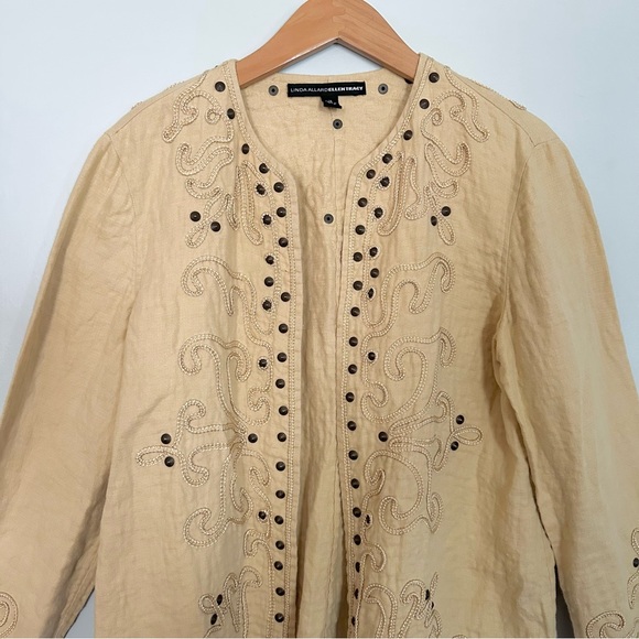 Linda Allard Ellen Tracy Embroidered Open Blazer - Picture 5 of 6